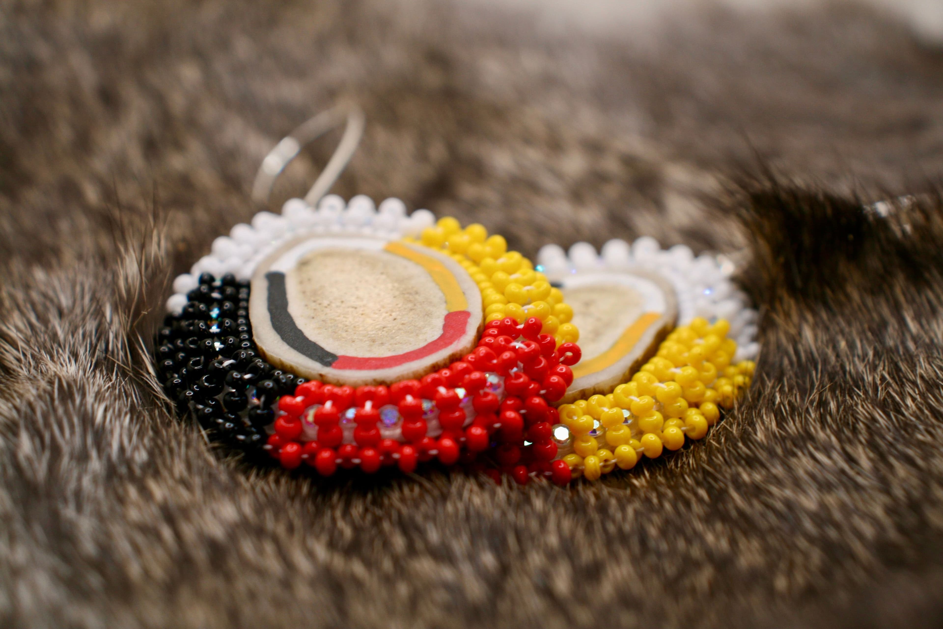 Medicine Wheel Antler Earrings